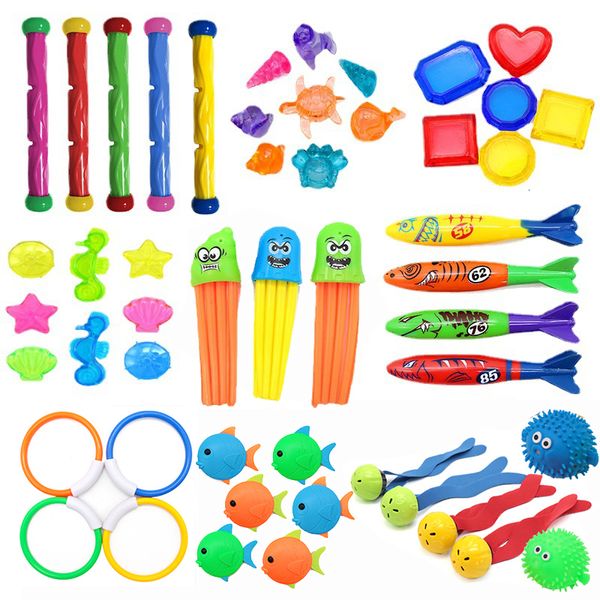 Sand Spielen Wasser Spaß Kind Tauchen Spiel Spielzeug Set Schwimmbad Werfen Spielzeug Tauchen Schwimmen Ringe Kreis Unterwasser Kinder Sommer geschenk Strand Pool Zubehör 230626