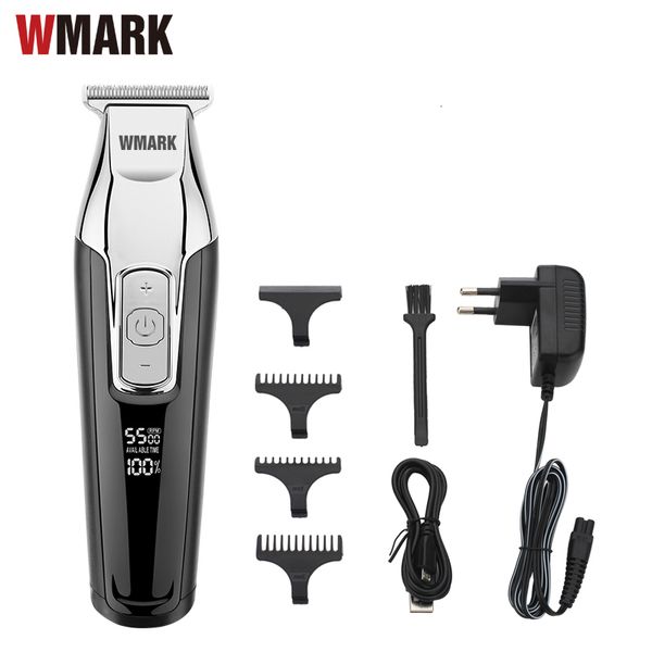 Barbeadores Elétricos WMARK C24-HC11 4 VELOCIDADES Aparador de Detalhes de Cabelo Barba Carro Máquina de Cortar Cabelo Corte de Cabelo Elétrico Corte de Cabelo Navalha Lâmina Larga em T 230626