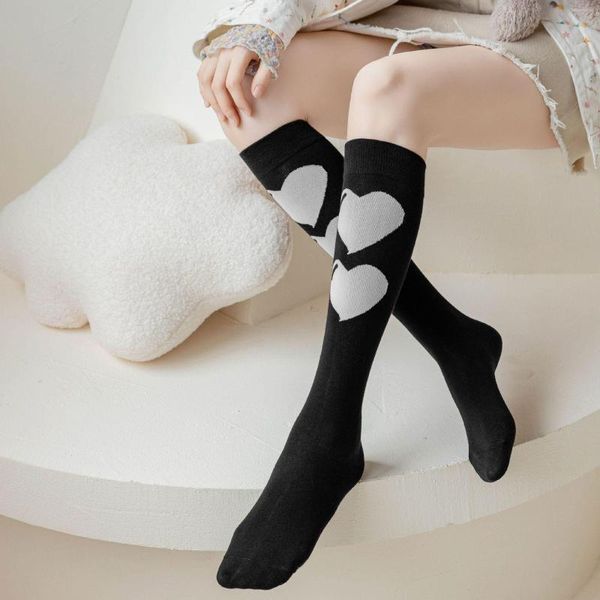 Frauen Socken Japanische Und Koreanische Liebe Weibliche Strümpfe Student Jk Uniform Harajuku Stil Bogen Kalb Loli Nette Lange Frauen