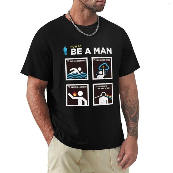 Camisetas masculinas Be A Man Camisetas Anime Roupas Simples Homens Pretos