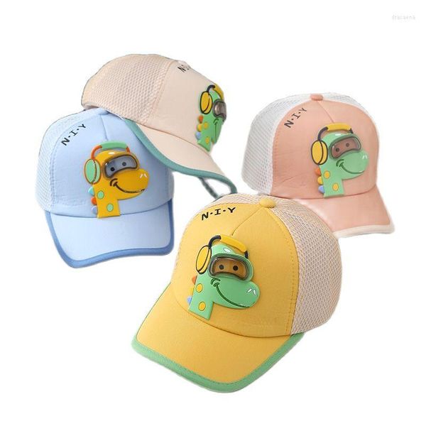 Cappellini da baseball Doit Berretto da ragazzo estivo traspirante Occhiali da baseball Dinosauro Cappelli da sole per bambini Mesh Bambini con visiera Snapback Gorras