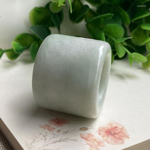 Cluster Rings Natural Green Hetian Jade Ring Bands Men Women Fine Jewelry Real Chinese Jades Stone Stone Accessories Jewelry