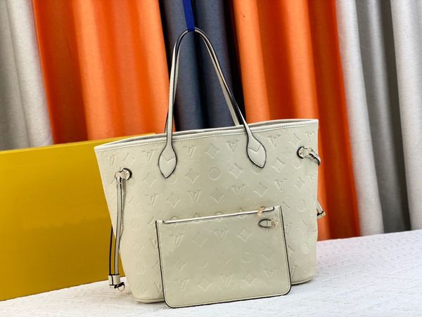 M45686 M40995 NF pacote de compras para mulheres bolsa de ombro com design de couro genuíno bolsa de embreagem bolsa de luxo com relevo para mamãe