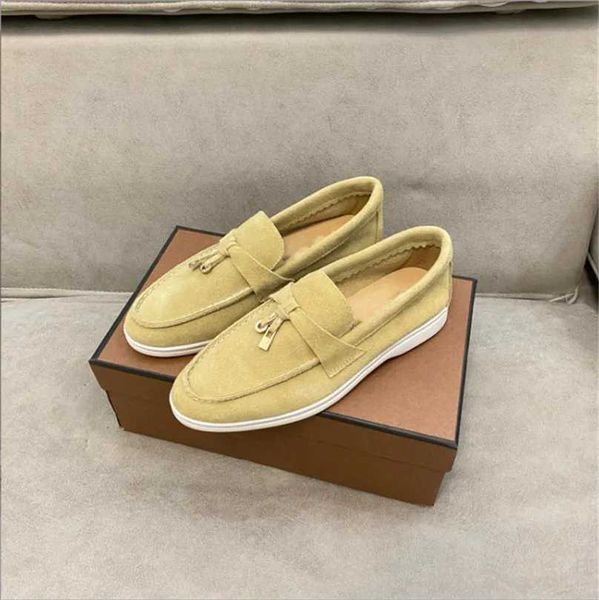 Mocassini Scarpe Walk Slip-On Leahter Stlye Driver Shoe Loro Lady Lazy Business Casual Flat Trend Suede Confortevole Loro Fashion Donna Uomo Lp Big Size 45