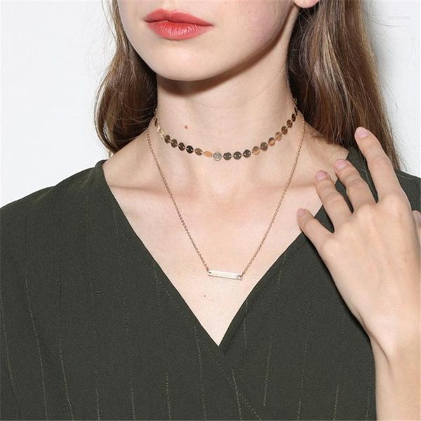 Choker Gold Silber Überzogene Halskette Für Frauen Böhmischen Münze Tattoo Disc Kolye Collares Mujer Boho Körper Schmuck Colliers