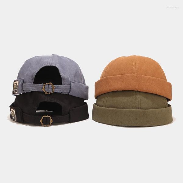 Ball Caps Kurze Punk Hut Frauen Trend Retro Brimless Melone Haut Mode Vielseitige Männer Straße Hip Hop Cap Ohne Visier