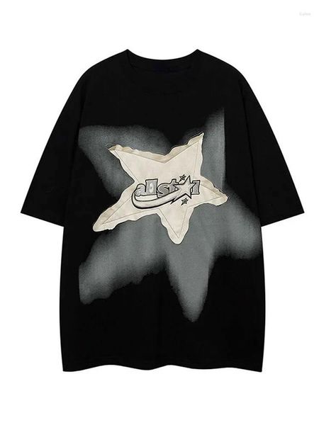 Herren T-Shirts Y2K Männer Koreanische Vintage Streetwear Star Acubi Harajuku Egirl Kurzarm T-Shirts Grunge Ästhetik Übergroße Tops Frauen