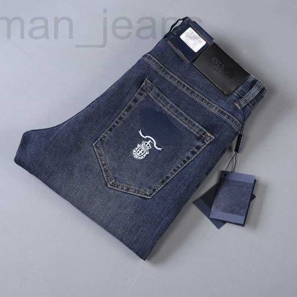 Herren Jeans Designer Herren große Jeans Pra Hosen Mann bestickt Business Casual PD Knopf Jogginghose 4XL 5XL 6XL 3UJB