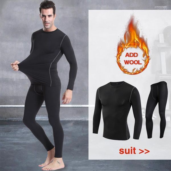 Мужское термобелье Мужские Fanceey Winter Mens Keep Warm Long Johns Men Fitness Flecce Compression Thermo Undershirts Leggings1