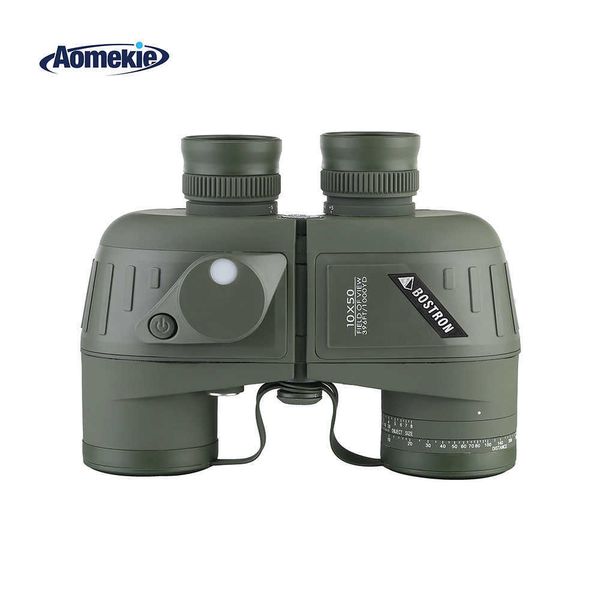 Binóculos de telescópio 10X50 Binóculos HD Militar Marine Hunting Bird Watching Tescope com Compass Ranginder Nitrogênio Flutuante À Prova D' Água HKD230627