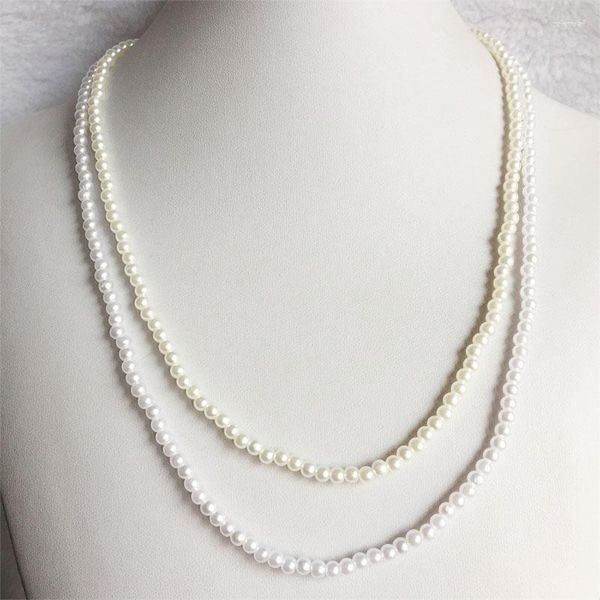 Ketten Elegante Beige Elfenbein Weiß Kunststoff Perle Perlen Halsband Schlüsselbein Kette Halskette Für Frauen Hochzeit Schmuck Kragen 2023