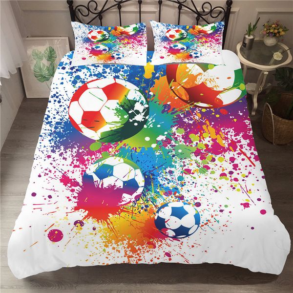 Set di biancheria da letto Copripiumino da calcio Set da letto di calcio da calcio Edredon Futbol Singolo Stampato Lusso Bambino Bambini NO Lenzuola Copriletto Biancheria da letto 230626