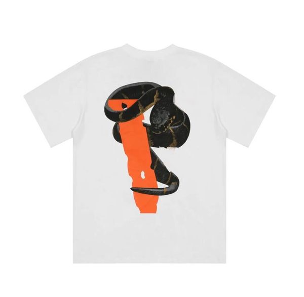 Tasarımcı Erkek T-Shirt Engerek Siyah Mamba Baskılı Cep T-shirt Gevşek Çift Rahat Büyük V Yuvarlak Boyun Kısa Kollu Erkek ve Kadın Tees T-shirt Üst Giyim Tees Kazak