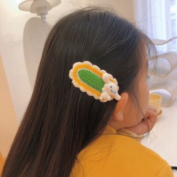 Cute Girls fermagli per capelli lavorati a maglia Cartoon Kuromi Headrope Girl Ornaments Bangs Claw Accessorio Styling Strumenti per il trucco per parrucchieri 2158