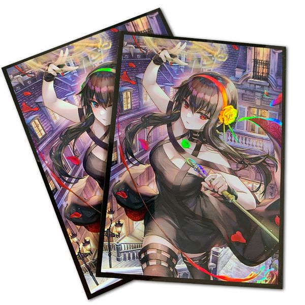 Atividades de jogos ao ar livre 67x92mm 60PCS mangas holográficas PKM Card Loader Anime Protector Capa de cartão para MTG WS PTCG DTCG Board Games Trading Cards 230626