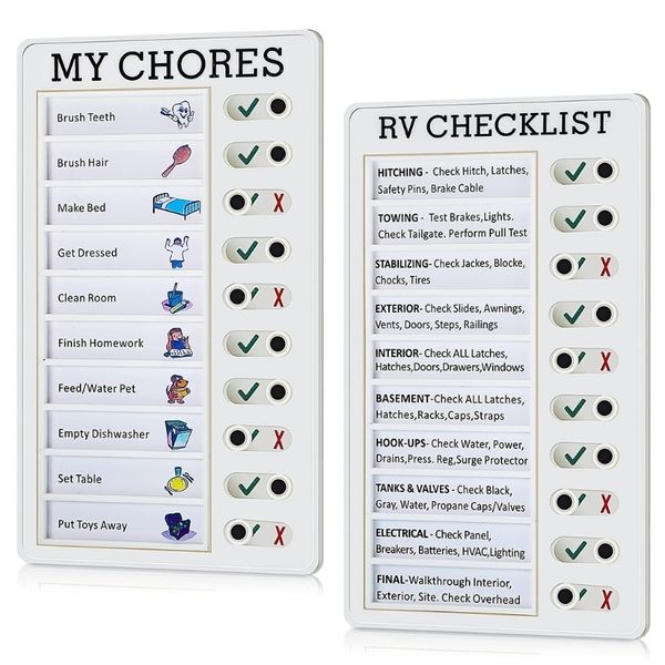Mehrzweck-Checklisten-Memoboards zum Aufhängen an der Wand, verstellbare Checklistentafel für meine Aufgaben für Wohnmobil, Zuhause, Schule, Klassenzimmer 230626