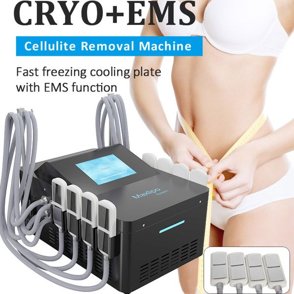 Portátil 8 EMS Cryo Plates Máquina de emagrecimento de crioterapia EMSlim Massageador Cryolipolysis Massagem corporal Redução de celulite Máquinas de beleza de congelamento de gordura para uso em SPA