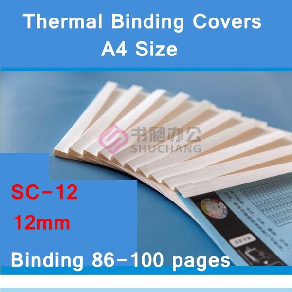 Tampa 10pcs/lote sc12 tampas térmicas de ligação a4 tampa de ligação de cola 12 mm (85100 páginas) Tampa térmica da máquina de ligação