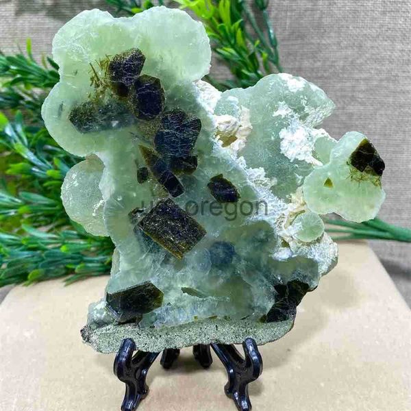 Декоративные предметы фигурки зеленый виноград прехнит волосы турмалиновые агат натуральный каменный плита хрустальные кварцевые минералы нарезают викка