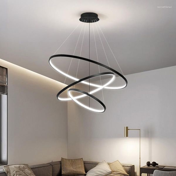 Lampade a sospensione Lampadario moderno a soffitto a led per soggiorno, camera da letto, sala da pranzo, illuminazione da cucina, lampada a sospensione rotonda, arredamento per interni