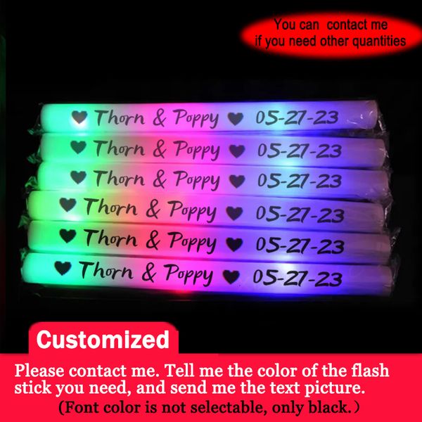 Outros suprimentos para festas de eventos 12153060 unidades RGB LED Glow Foam Stick Bulk Colorido LED Glow Sticks Cheer Tube Dark Light Aniversário Suprimentos para festa de casamento 230626