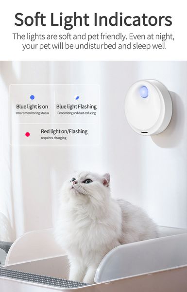 4000 mAh Smart Katze Geruch Reiniger Für Katzentoilette Deodorant Automatische Haustier Wc Luftreiniger Hund Katzenstreu Deodorant