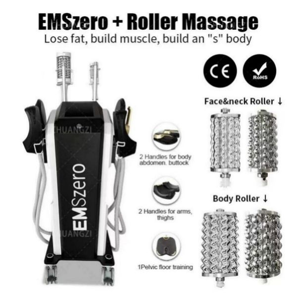 EMSZERO Slim Machine Trasforma il tuo fisico 2in1 HIEMT Roller Muscle Building e RF Fat Burning uso salone 14 Tesla 6500W