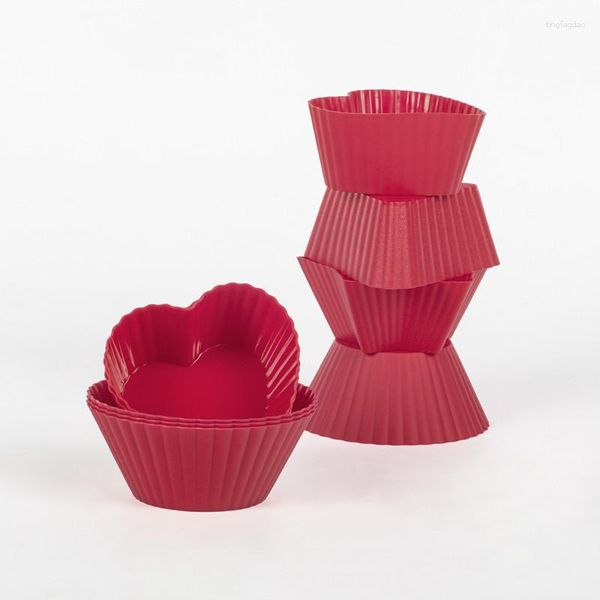 Formas de Assar Forma de Muffin de Silicone Copo Coração Retângulo Pentagrama Redondo Utensílio para Bolo