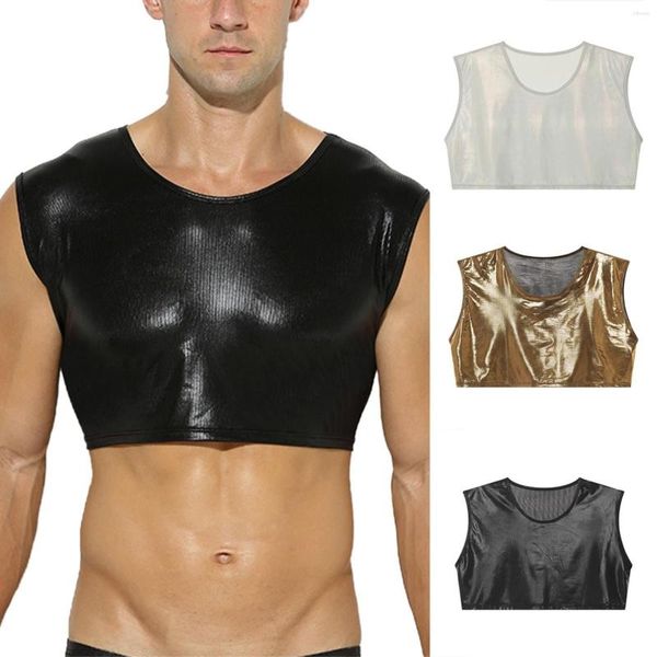 Canotte da uomo Muscolo da uomo Abbigliamento in similpelle Canotta Corsetto Sport Senza maniche Mezza biancheria intima da uomo T-shirt a maniche lunghe da uomo