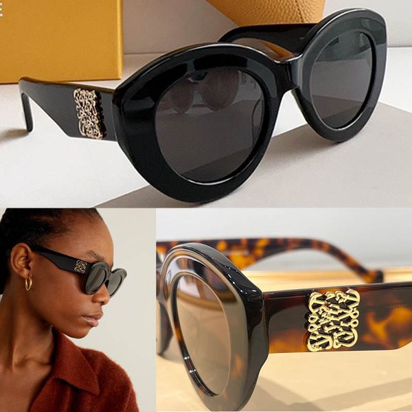 Óculos de sol de fibra de acetato oval LW40051I Óculos de sol de máscara Grande armação Feminina Óculos de grife Moda Dirigir de carro Óculos de sol sexy Mulheres com caixa original