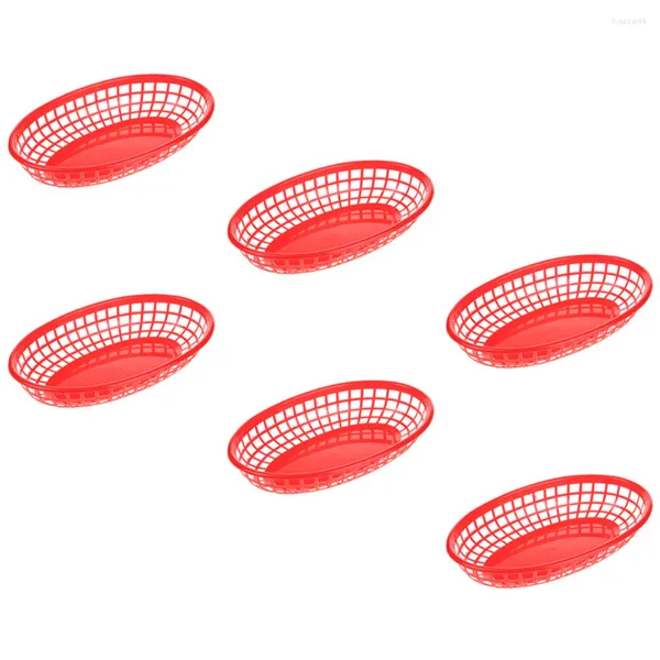 Set di stoviglie 6 pezzi Cesto snack Piatto da portata Cestini di frutta e verdura Piatti fritti Accessorio per patatine fritte compatto