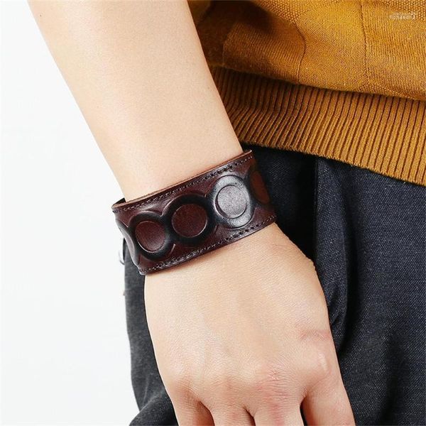 Armreif Europa und die Vereinigten Staaten Punk-Lederarmband Herrenschmuck Einfache Snap-Freunde-Geschenke