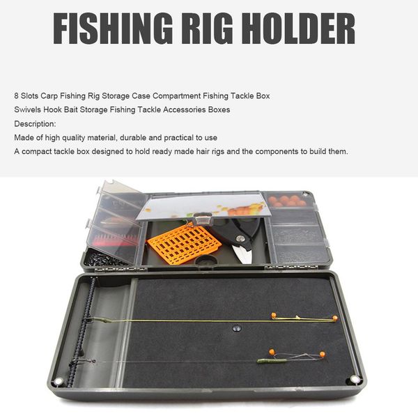 Acessórios Caixa de pesca multifuncional Multifuncting Box Box Box Terminal Tackle System Carp Swivels ganchos Sistema de caixa de armazenamento