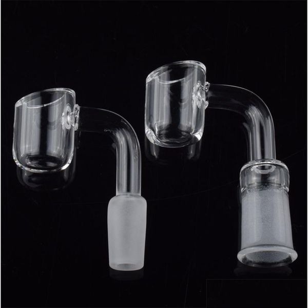 Cachimbos Feminino Masculino 10 14 18 Mm Quartz Nail 4Mm Espessura 45 90 Graus 100% Pure Banger Domeless Glass Bong Drop Delivery Home Ga Dhu0W