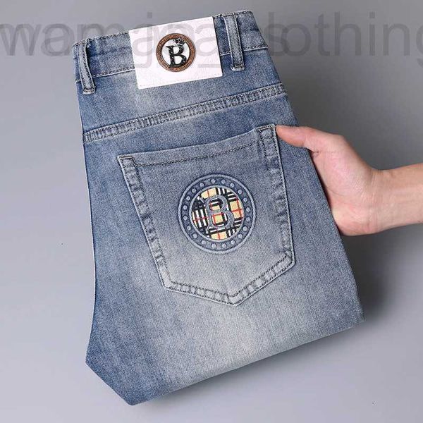 Herren Jeans Designer Designer Frühling und Sommer neue Jeans Herren leichte Luxus koreanische Version dünne elastische kleine Fuß schlankmachende Markenkleidung