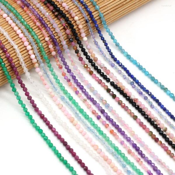 Perlen aus Naturstein, rund, Edelstein, facettiert, gemischte Farbe, kleine lose Distanzperlen für Schmuckherstellung, DIY-Halskette, Armband, Zubehör
