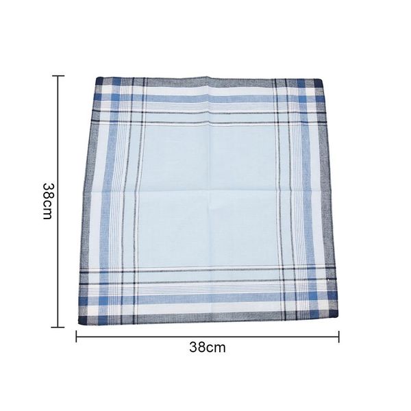 Handtücher 10pcs 38*38 cm Klassiker kariertes Baumwolltaschentuch Herren Taschenquadrate Vintage Hankies Business Casual Brust Handtuch Hankies