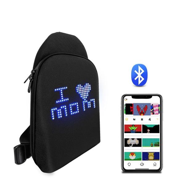 Accessoires Heißer Verkauf Mode LED leuchten Rucksack Brusttasche LED-Anzeige Umhängetasche trendige kleine Umhängetasche