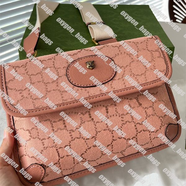 Bolsa de cintura rosa para mulher Luxo G Cabeça de tigre Fannypacks Moda Bolsa de cintura Marca Senhoras Versáteis Bolsas de peito Mini Cintos Bolsas Carta Crossbody