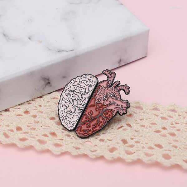 Spille Romanzo Mezzo Cervello Cuore Vaso Sanguigno Giunzione Organo Umano Spilla Smalto Pin Accessori Gioielli Regalo Per Medici