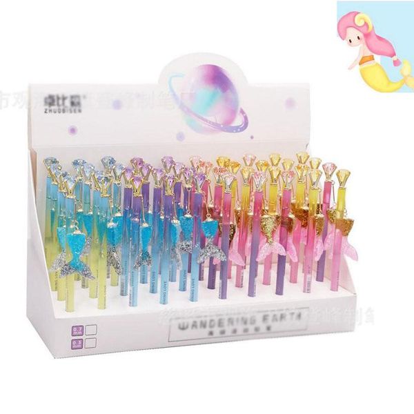 Bleistifte 40 PCs/Los kreatives Meerjungfrau Diamant Anhänger Mechanischer Bleistift süßer Schüler Automatischer Stift für Kinderbetriebsversorgung