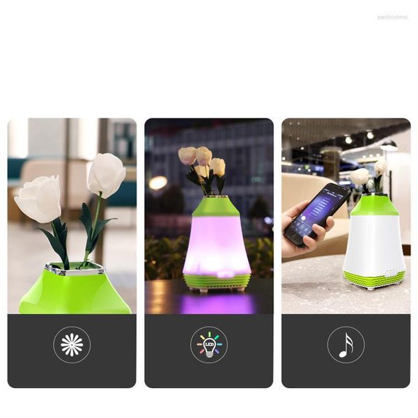 Kombinasyon Hoparlörler Ev Bluetooth Ses Işık Çiçek Kesme Cep Müzik Bilgisayar Mini Kablosuz Led Işık Yayan Hoparlör