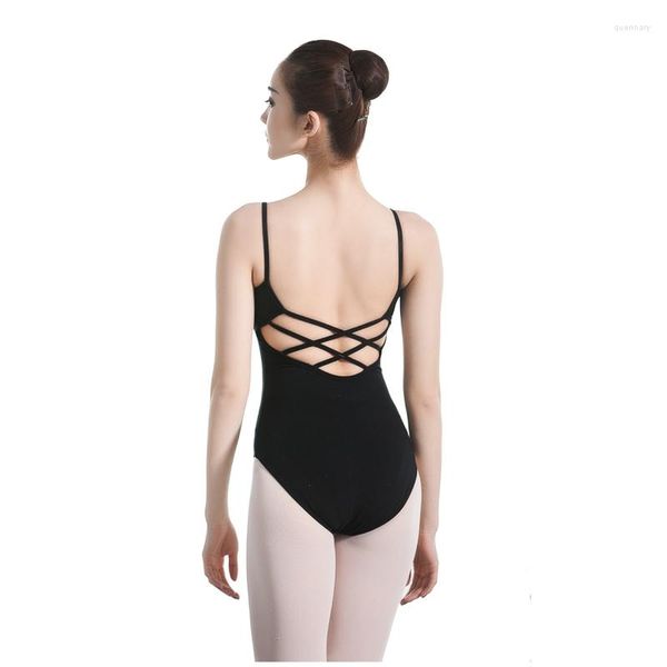 Abbigliamento da palcoscenico Balletto Ginnastica Danza Body Nero Tuta per adulti Abbigliamento Bailarina Donna senza maniche