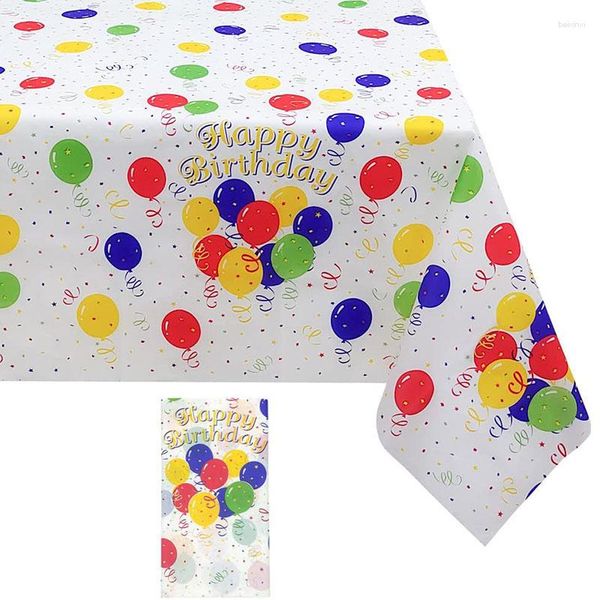 Toalha de mesa descartável balão colorido floco de neve pe toalha de mesa festa de aniversário capa de natal de casamento limpeza de mesa decoração