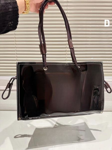 Moda Sacos de plástico transparentes de grande capacidade Bolsas de compras Bolsa de ombro feminina