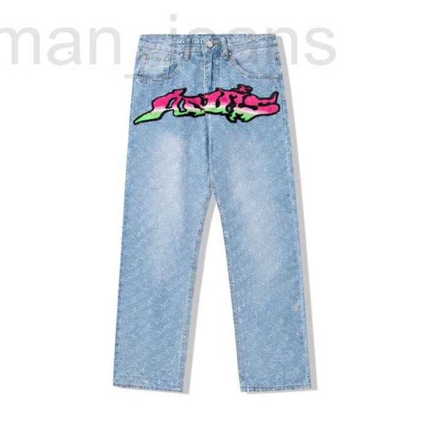 Pantaloni taglie forti da uomo Jeans firmati Stampa di lettere stampate complete Moda hip-hop da donna Casual j8s3a SAXW