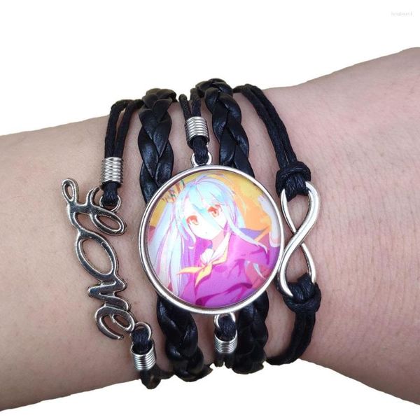 Charm-Armbänder Anime Multilayer Cute Fashion Japanisch NO GAME LIFE Lederarmband Time Gem Unique Infinity Love 013-019