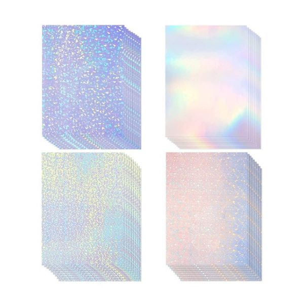 Großhandel A4 Inkjet-Druckpapier Holographisches Inkjet-Druckpapier Wasserdichter selbstklebender Aufkleber DIY Handwerk Reflektierende PO-Papiermaterialien