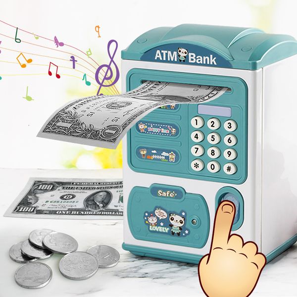 Cucine Gioca cibo Banca elettronica Cassetta di sicurezza Salvadanai per bambini Monete digitali Risparmio di denaro Deposito sicuro Mini bancomat Giocattoli Regalo per bambini 230626