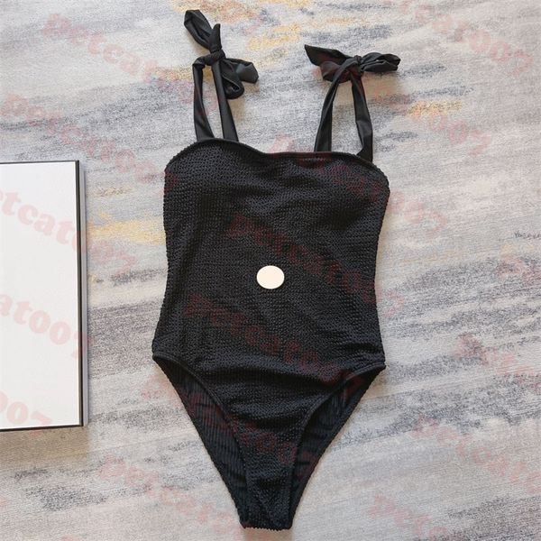 Tasarımcı Siyah Bikini Bayan Bodysuit Mayo Harf Taklidi Mayo Kutulu Tek Parça Mayolar